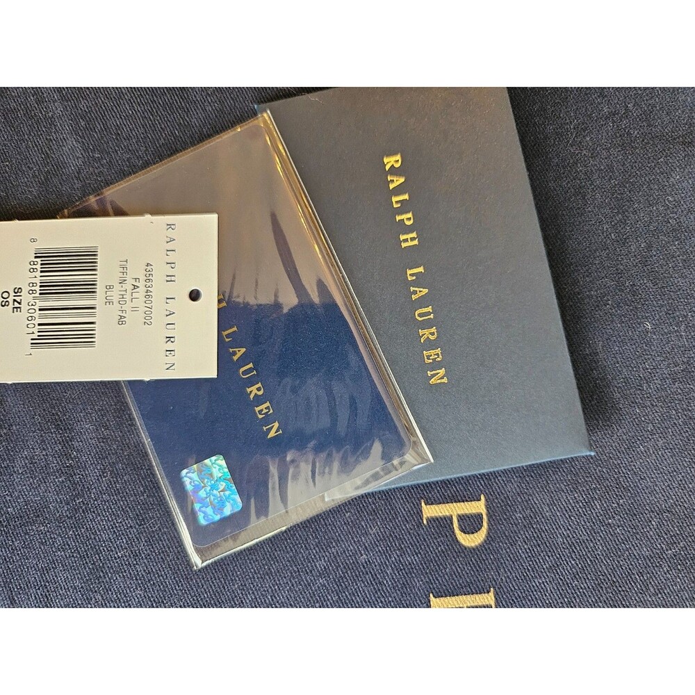 Ralph Lauren Tiffin 33 Velvet Top-Handle Bag, Prussian Blue, NWT - Picture 14 of 16